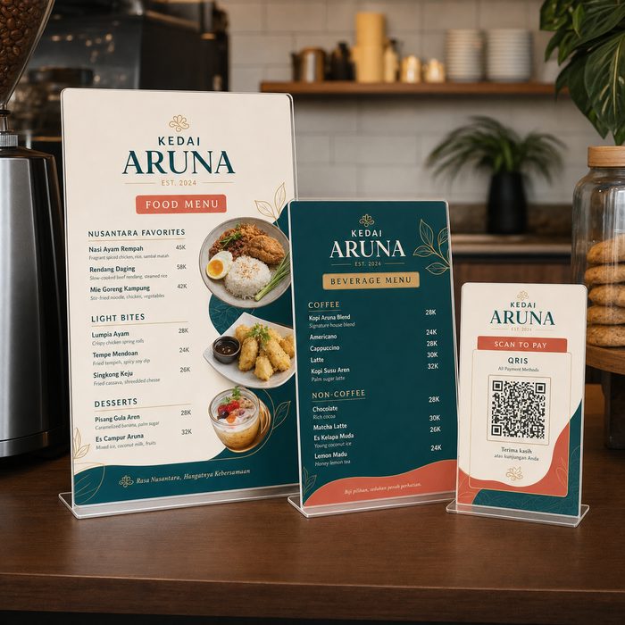 Cetak Menu Board Akrilik Custom