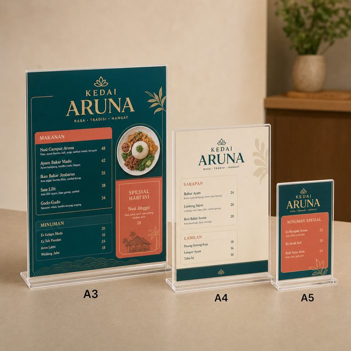 Cetak Menu Board Akrilik Custom