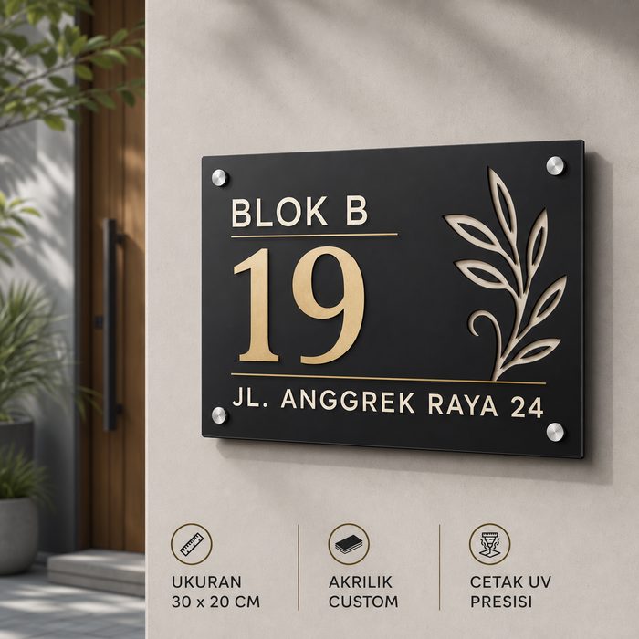 Cetak Nomor Rumah Akrilik Custom