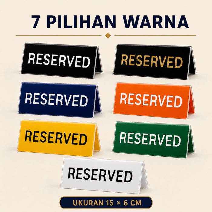 Papan Reserved Meja Akrilik | Reserved Sign Acrylic